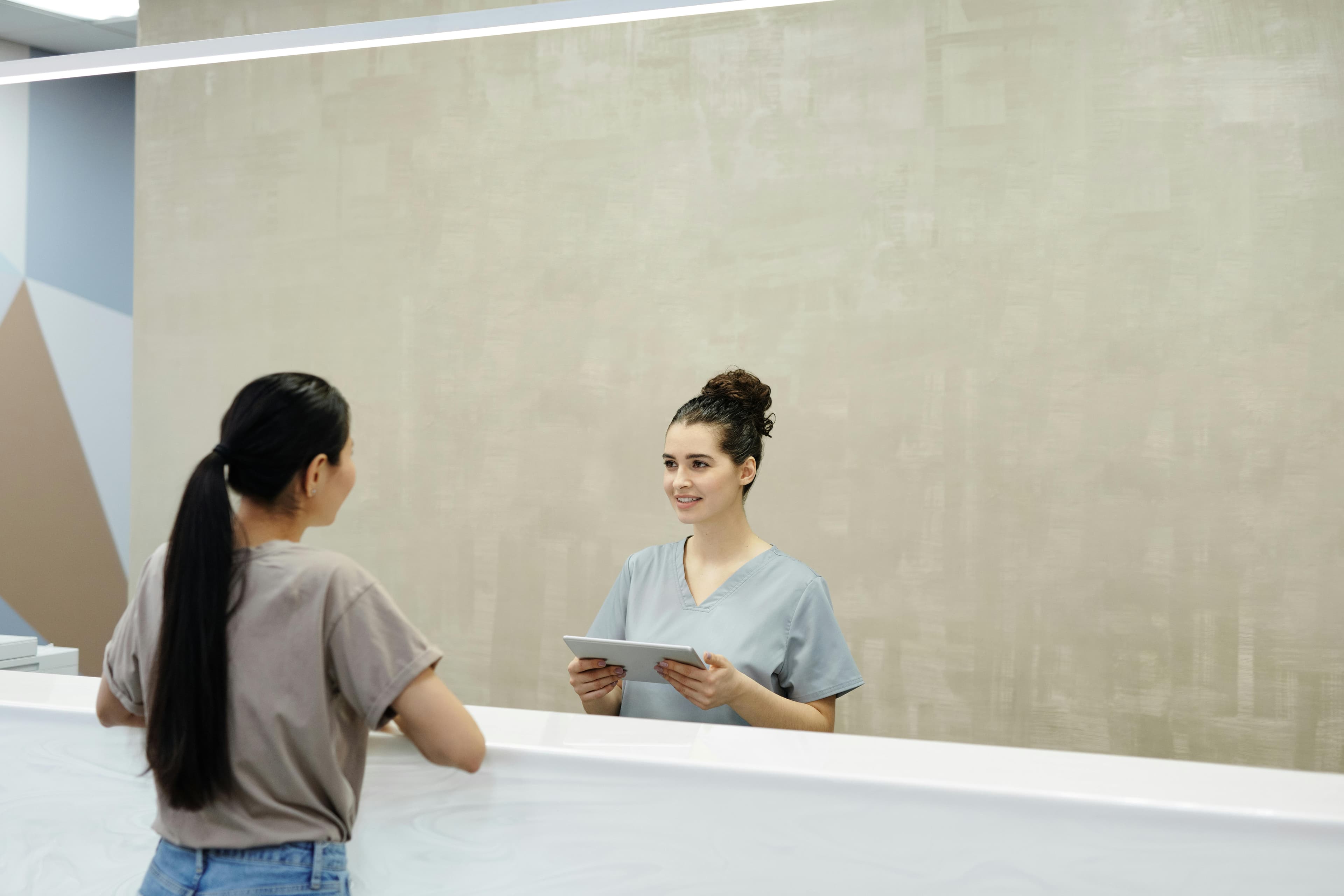 Medical professional using digital technology
